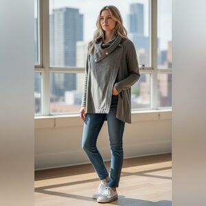 Lululemon Savasana Wrap Long Sleeve Top • Size 4 • Charcoal Grey